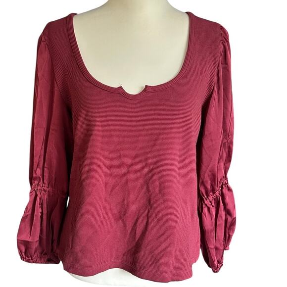 Maeve by Anthropologie Maroon Long Sleeve top Large - Picture 1 of 4